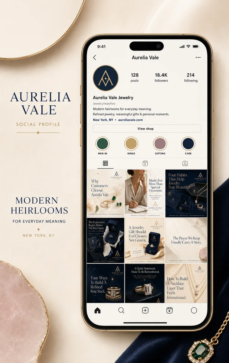 Aurelia Vale Fine Jewelry — Aurelia Vale Fine Jewelry Instagram Presence