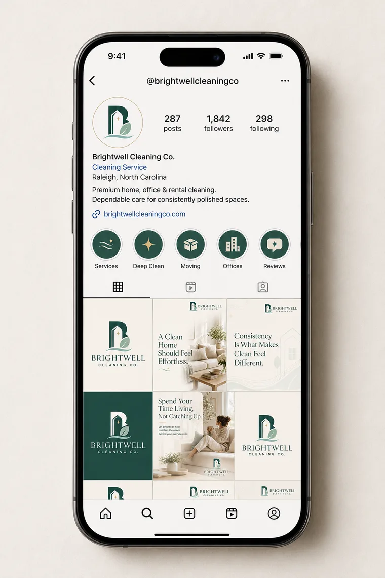 Brightwell Cleaning Co. — Brightwell Cleaning Co. Instagram Presence