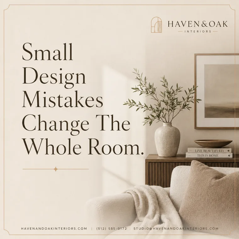 Haven Oak Interiors — Small Design Mistakes Change The Whole Room