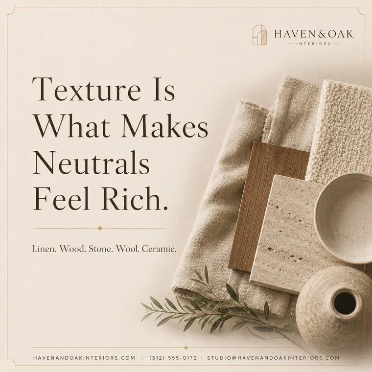 Haven Oak Interiors — Texture Makes Neutrals Rich