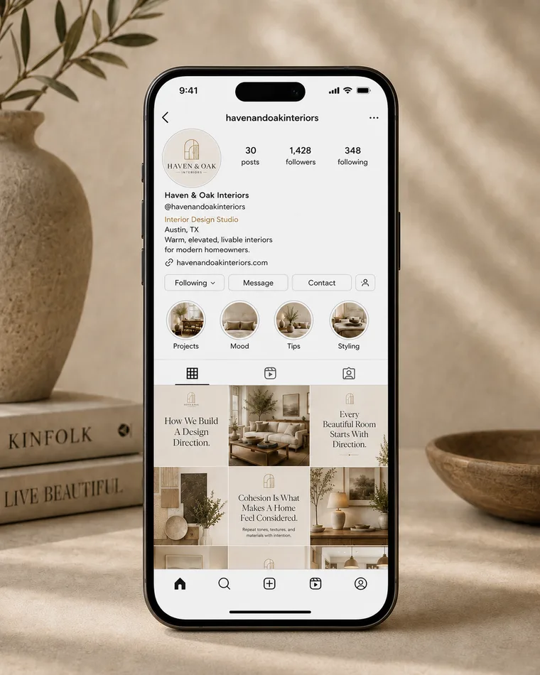 Haven Oak Interiors — Haven Oak Interiors Instagram Presence