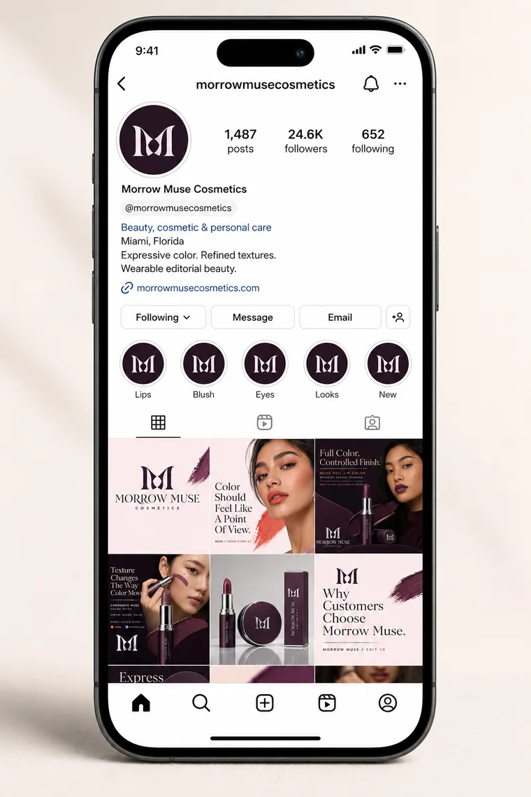 Morrow Muse Cosmetics — Morrow Muse Cosmetics Instagram Presence