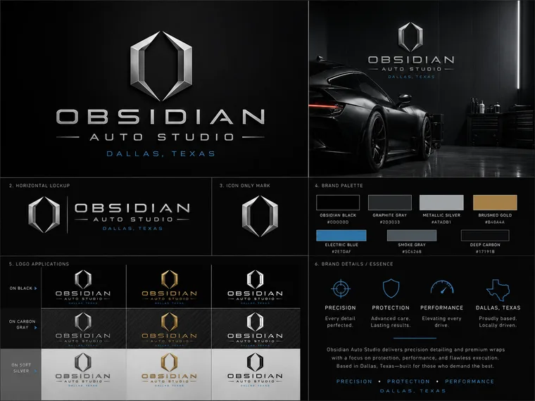 Obsidian Auto Studio — Obsidian Auto Studio Brand Identity System