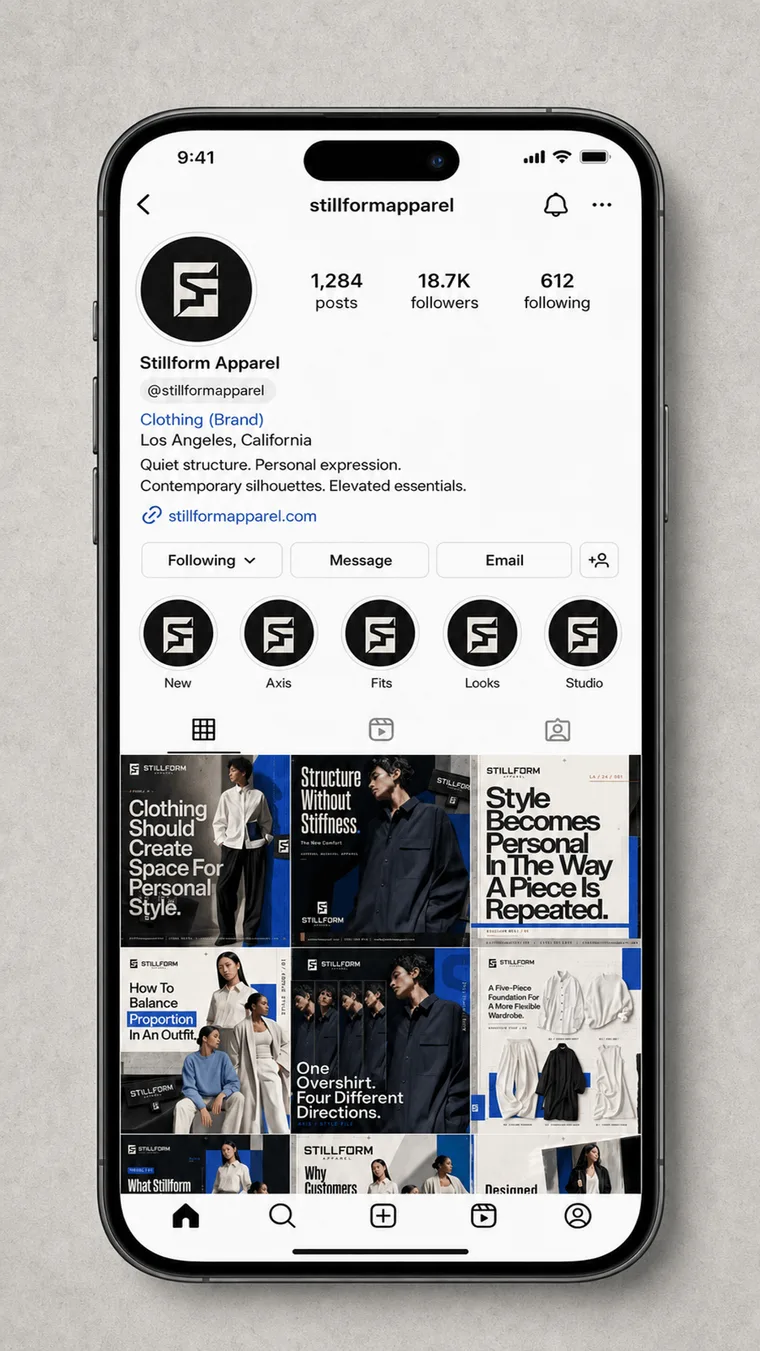 Stillform Apparel — Stillform Apparel Instagram Presence