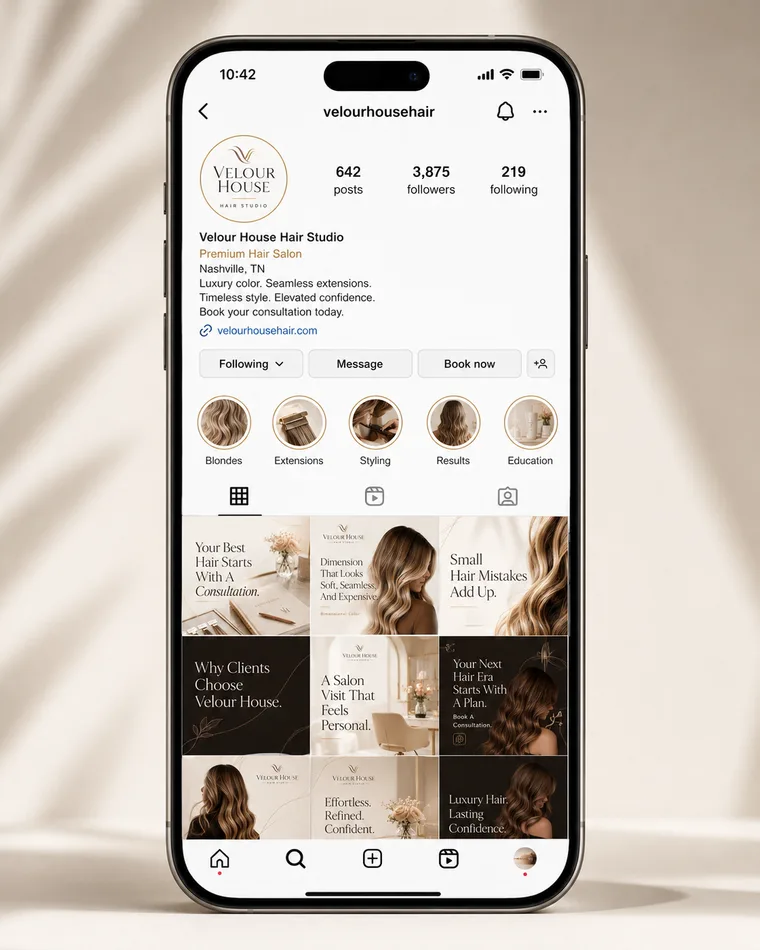 Velour House Hair Studio — Velour House Hair Studio Instagram Presence